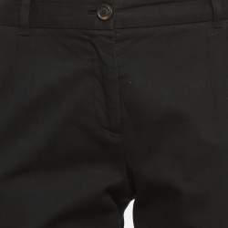 مملوكة مسبقًا Dolce & Gabbana Black Gabardine Straight Fit Trousers S