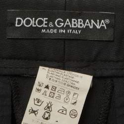 مملوكة مسبقًا Dolce & Gabbana Black Gabardine Straight Fit Trousers S