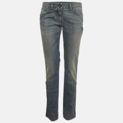 Pre Owned بنطلون جينز دولتشي أند غابانا مستقيم الدينم الأزرق مقاس وسط 30 بوصة ميديوم