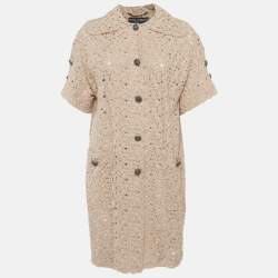 Pre Owned معطف دولتشي أند غابانا دانتيل وردي شفاف مقاس صغير جدًا - إكس سمول