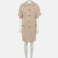 Pre Owned معطف دولتشي أند غابانا دانتيل وردي شفاف مقاس صغير جدًا - إكس سمول