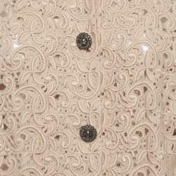 Pre Owned معطف دولتشي أند غابانا دانتيل وردي شفاف مقاس صغير جدًا - إكس سمول