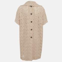 Pre Owned معطف دولتشي أند غابانا دانتيل وردي شفاف مقاس صغير جدًا - إكس سمول