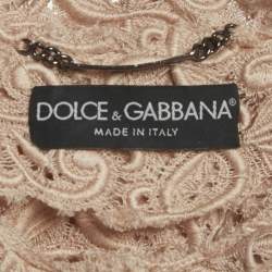 Pre Owned معطف دولتشي أند غابانا دانتيل وردي شفاف مقاس صغير جدًا - إكس سمول