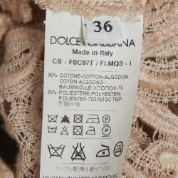 Pre Owned معطف دولتشي أند غابانا دانتيل وردي شفاف مقاس صغير جدًا - إكس سمول