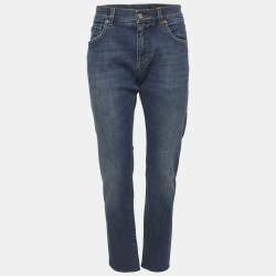 Pre Owned Dolce & Gabbana Blue Faded Denim Slim Fit Jeans L/Waist 32"