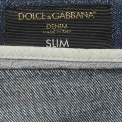 Pre Owned Dolce & Gabbana Blue Faded Denim Slim Fit Jeans L/Waist 32"