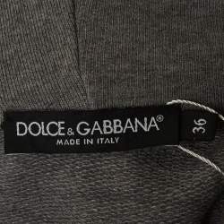 مملوكة مسبقًا Dolce & Gabbana Grey Cotton Logo Trim Set XS