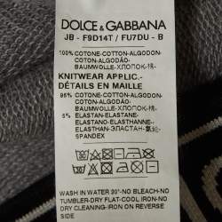 مملوكة مسبقًا Dolce & Gabbana Grey Cotton Logo Trim Set XS