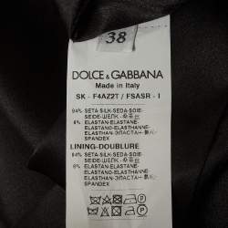 Pre Owned تنورة دولتشي أند غابانا حرير سوداء مطبوعة بنقشة الأزهار صغيرة