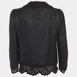 Pre Owned Dolce & Gabbana Black Lace Trim Tweed Jacket S