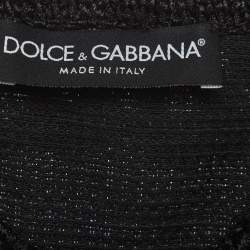Pre Owned Dolce & Gabbana Black Lace Trim Tweed Jacket S