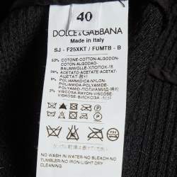 Pre Owned Dolce & Gabbana Black Lace Trim Tweed Jacket S