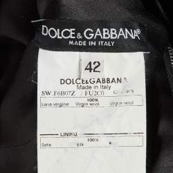 Pre Owned فستان ميني دولشي آند غابانا صوف أسود مزين مقاس متوسط - ميديوم