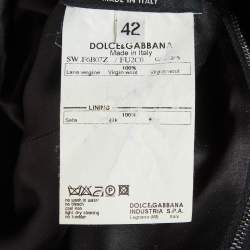 Pre Owned فستان ميني دولشي آند غابانا صوف أسود مزين مقاس متوسط - ميديوم