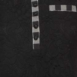 Pre Owned تي شيرت دولتشي أند غابانا دانتيل أسود مقاس صغير (سمول)