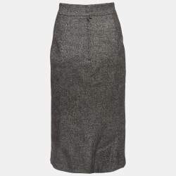 مملوكة مسبقًا Dolce & Gabbana Grey Wool Pencil Skirt S