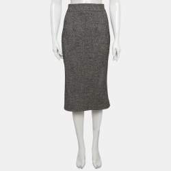 مملوكة مسبقًا Dolce & Gabbana Grey Wool Pencil Skirt S