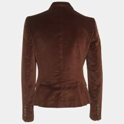 مملوكة مسبقًا Dolce & Gabbana Brown Velvet Lapel Collar Blazer M