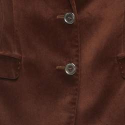 مملوكة مسبقًا Dolce & Gabbana Brown Velvet Lapel Collar Blazer M