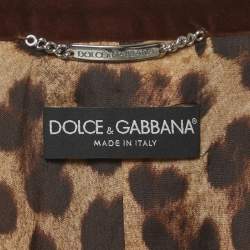 مملوكة مسبقًا Dolce & Gabbana Brown Velvet Lapel Collar Blazer M