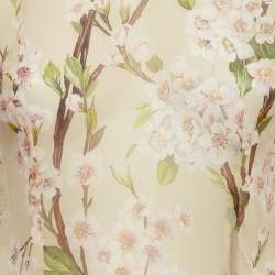 Pre Owned Dolce & Gabbana Beige Floral Print Chiffon Sheer Top S