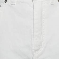 Pre Owned تنورة ميني دولتشي آند غابانا دينيم أبيض مقاس متوسط - ميديوم/محيط الخصر 28 بوصة