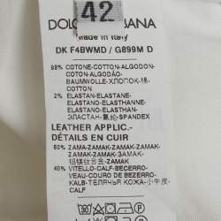 Pre Owned تنورة ميني دولتشي آند غابانا دينيم أبيض مقاس متوسط - ميديوم/محيط الخصر 28 بوصة