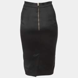 Pre Owned D&G Black Satin Pencil Skirt S
