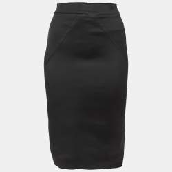 Pre Owned D&G Black Satin Pencil Skirt S