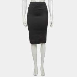 Pre Owned D&G Black Satin Pencil Skirt S