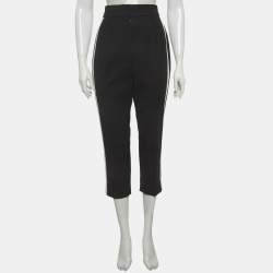 مملوكة مسبقًا Dolce & Gabbana Black Twill Side Striped Trouser S