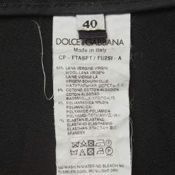 مملوكة مسبقًا Dolce & Gabbana Black Twill Side Striped Trouser S