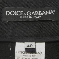مملوكة مسبقًا Dolce & Gabbana Black Twill Side Striped Trouser S