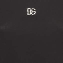Pre Owned Dolce & Gabbana Black Cotton Knit Logo Detail T-Shirt XL