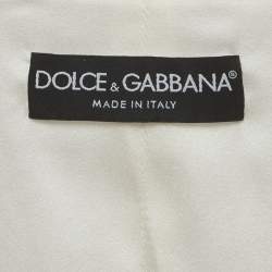 Pre Owned Dolce & Gabbana White Wisteria Print Silk Blend Vest S