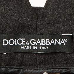 Pre Owned Dolce & Gabbana Charcoal Grey Wool Cropped Trousers S