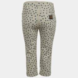 Pre Owned بنطلون سابرينا كابري دنيم منقط رمادي دولتشي أند غابانا مقاس صغير (سمول)