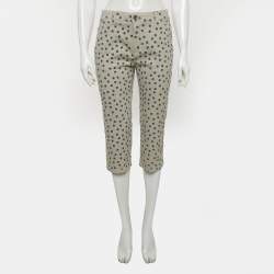 Pre Owned بنطلون سابرينا كابري دنيم منقط رمادي دولتشي أند غابانا مقاس صغير (سمول)