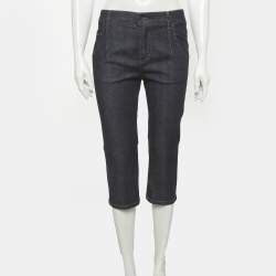 مملوكة مسبقًا بنطلون دولتشي آند غابانا دنيم أزرق كابري مقاس صغير/خِصر 28 بوصة