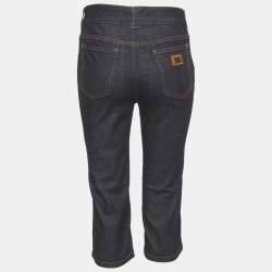 مملوكة مسبقًا بنطلون دولتشي آند غابانا دنيم أزرق كابري مقاس صغير/خِصر 28 بوصة