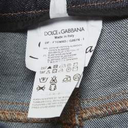 مملوكة مسبقًا بنطلون دولتشي آند غابانا دنيم أزرق كابري مقاس صغير/خِصر 28 بوصة