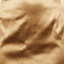 Pre Owned Dolce & Gabbana Yellow Chrome Satin Pencil Skirt M