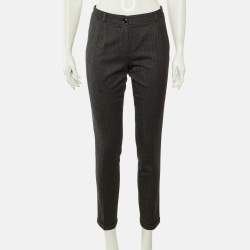 Pre Owned Dolce & Gabbana Charcoal Grey Wool Slim Fit Trousers S
