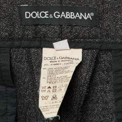 Pre Owned Dolce & Gabbana Charcoal Grey Wool Slim Fit Trousers S