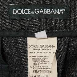 Pre Owned Dolce & Gabbana Charcoal Grey Wool Slim Fit Trousers S