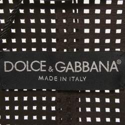 Pre Owned Dolce & Gabbana Brown Perforated Leather Jacket S