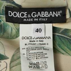 Pre Owned Dolce & Gabbana Yellow Floral Print Silk Long Sleeve Blouse S