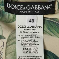 Pre Owned Dolce & Gabbana Yellow Floral Print Silk Long Sleeve Blouse S