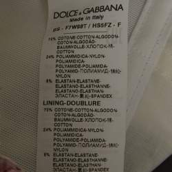 Pre Owned Dolce & Gabbana White Rose Print Cotton Blend Bustier Top XS